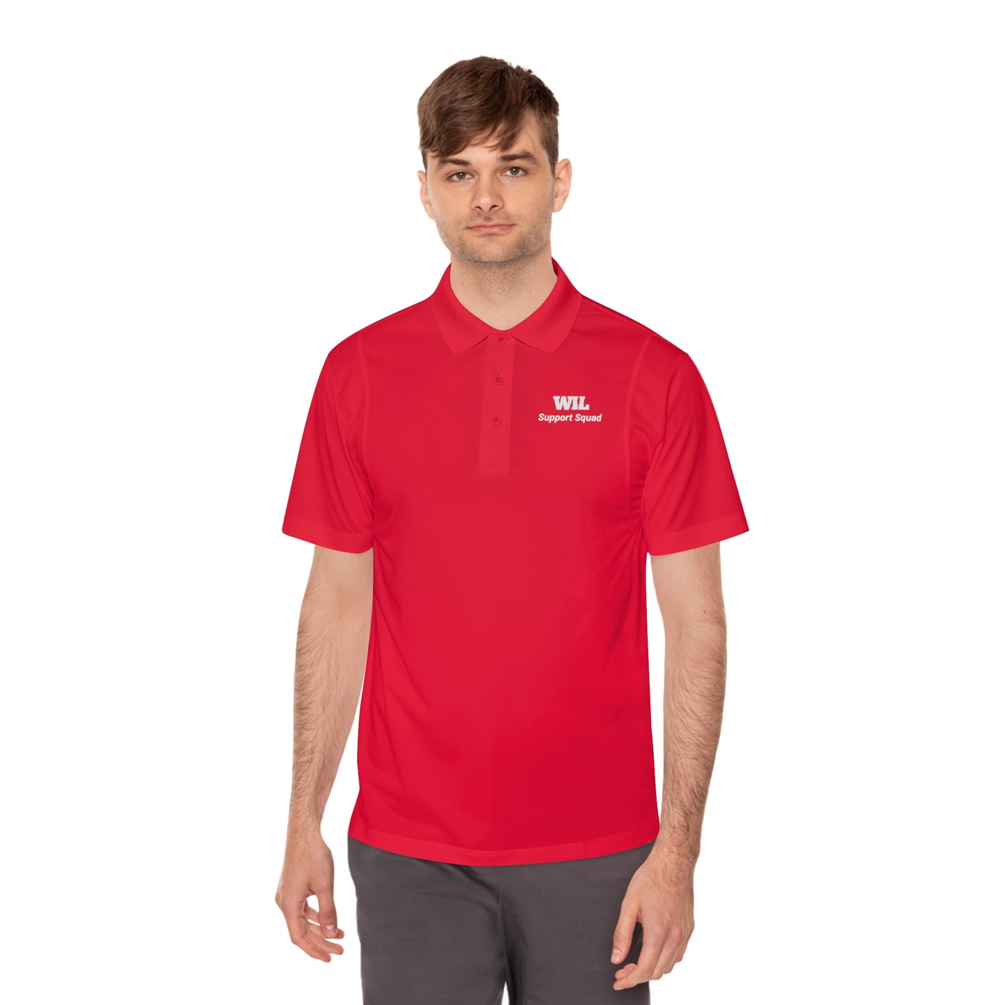 Men's "Support Squad" Women in Leadership Sport Polo Shirt - Support Squad Black Activewear