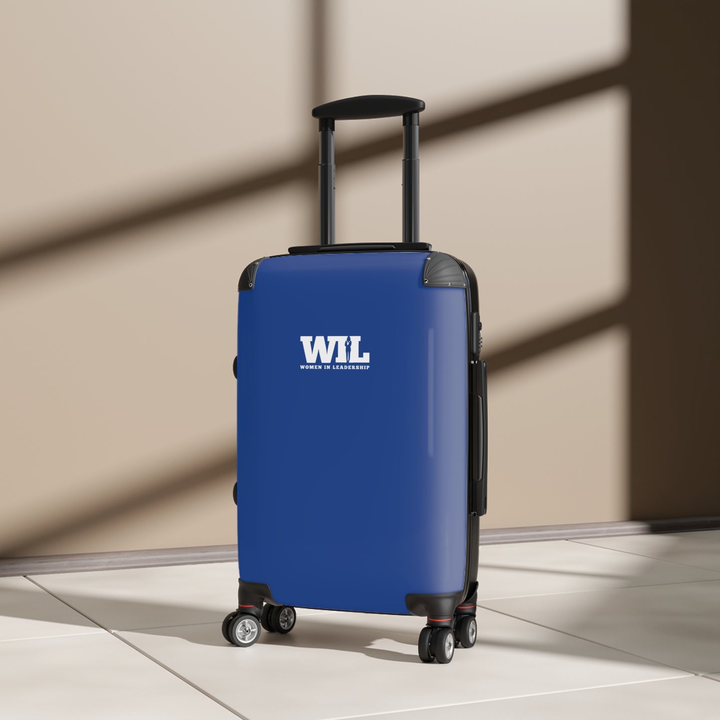 Women in Leadership Carry-On Suitcase – Compact Blue Travel Luggage with Telescoping Handle
