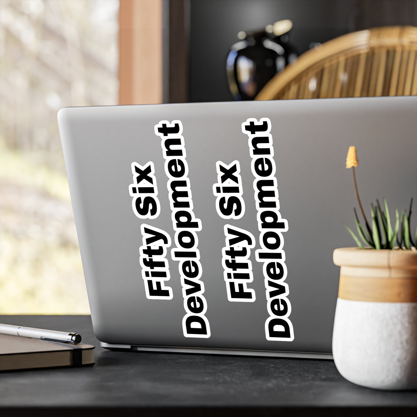 Fifty Six Development Kiss-Cut Vinyl Decal – Vertical Logo Sticker (Set of 2)