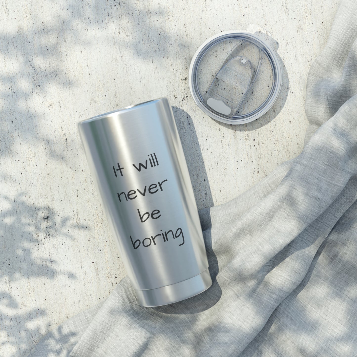 "It will never be boring" Wanderlust Tumbler - Travel Mug for Adventurers, Insulated Beverage Container, Perfect Gift for Travelers, Outdoor Enthusiasts, [...]