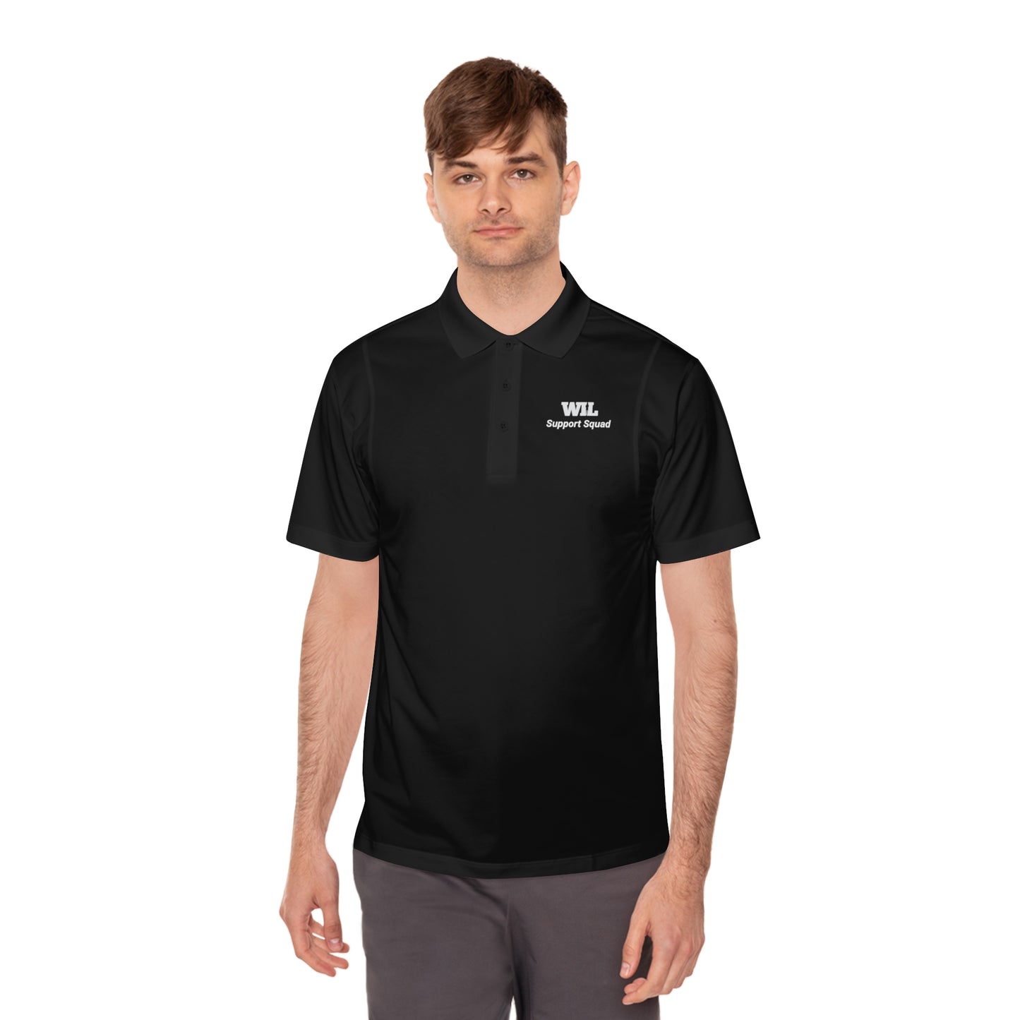 Men's "Support Squad" Women in Leadership Sport Polo Shirt - Support Squad Black Activewear