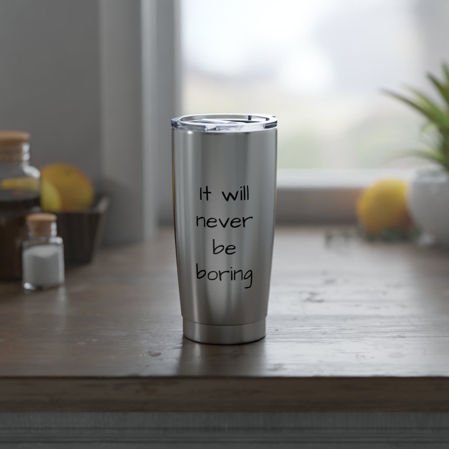 "It will never be boring" Wanderlust Tumbler - Travel Mug for Adventurers, Insulated Beverage Container, Perfect Gift for Travelers, Outdoor Enthusiasts, [...]