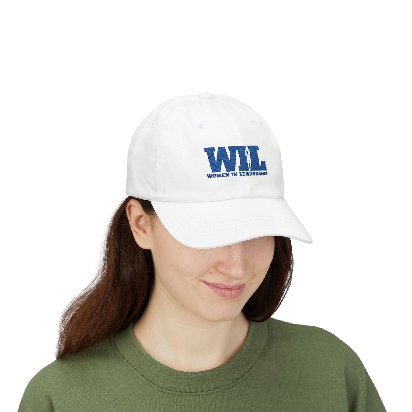 Women in Leadership Baseball Hat- White with Blue Embroidered Logo