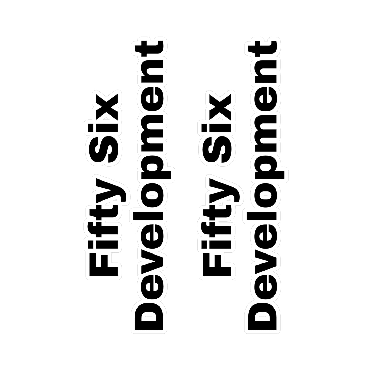 Fifty Six Development Kiss-Cut Vinyl Decal – Vertical Logo Sticker (Set of 2)